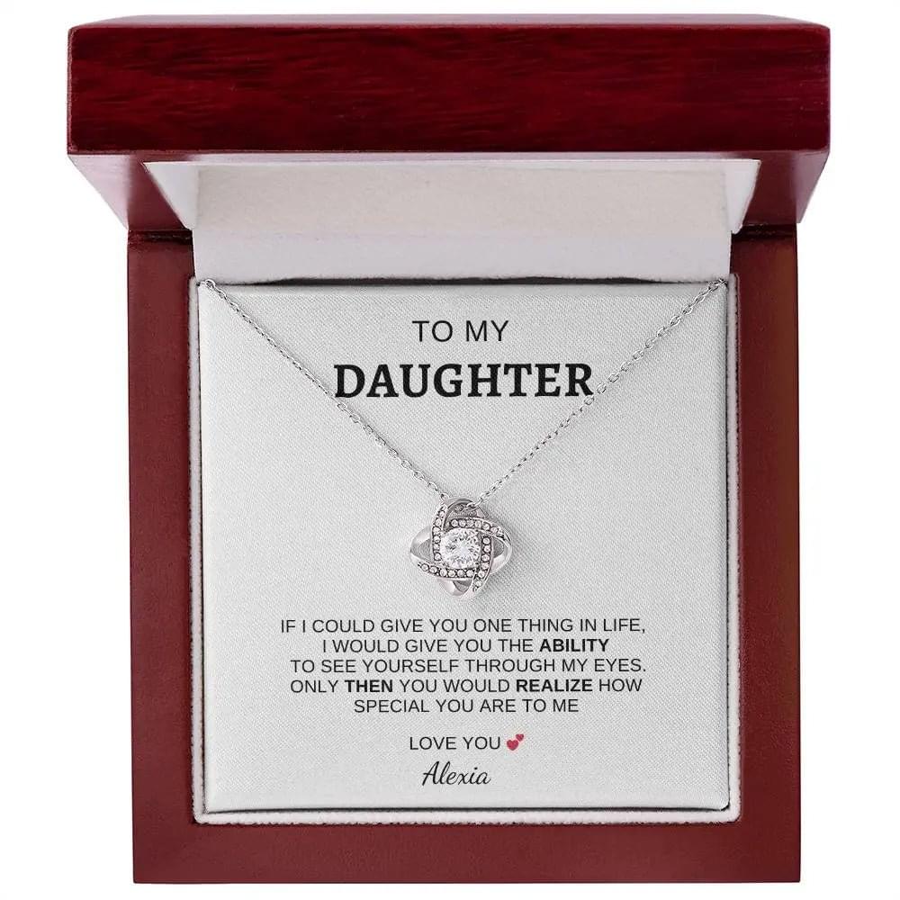 I Love You" Daughter Love Knot Necklace