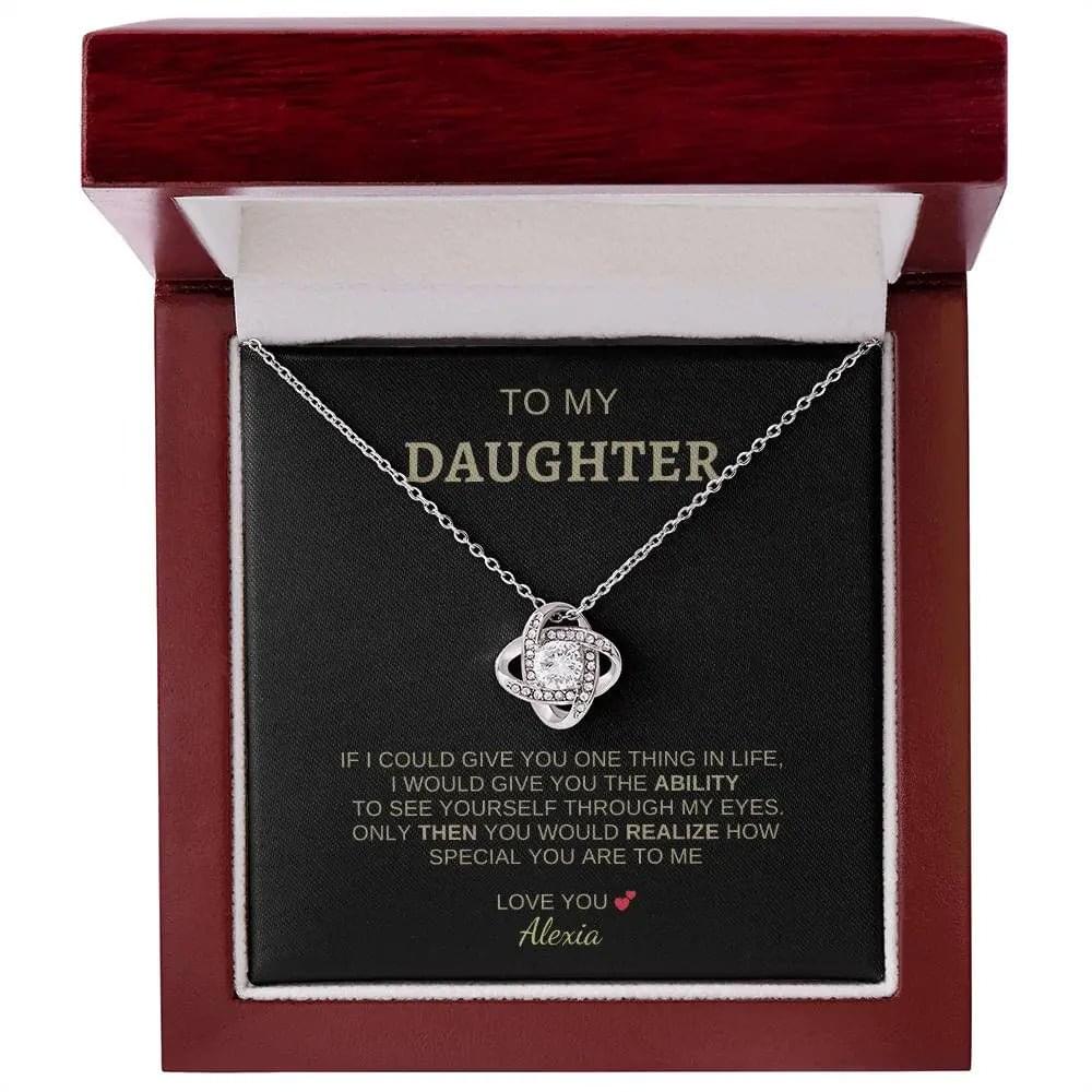 To My Daughter | I Love You - Love Knot Necklace
