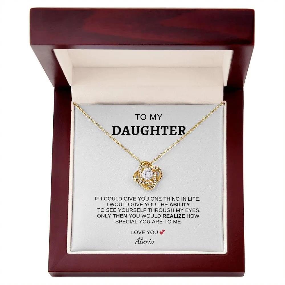 I Love You" Daughter Love Knot Necklace