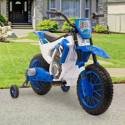 TOBBI 12V Electric Dirt Bike for Kids with Training Wheels - Realistic Motorbike Experience