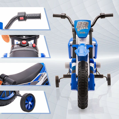 TOBBI 12V Electric Dirt Bike for Kids with Training Wheels - Realistic Motorbike Experience