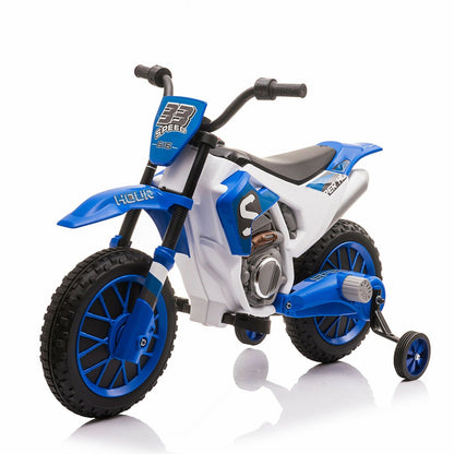 Electric Dirt Bike for Kids with Training Wheels - 12V Off-Road Ride-On Toy
