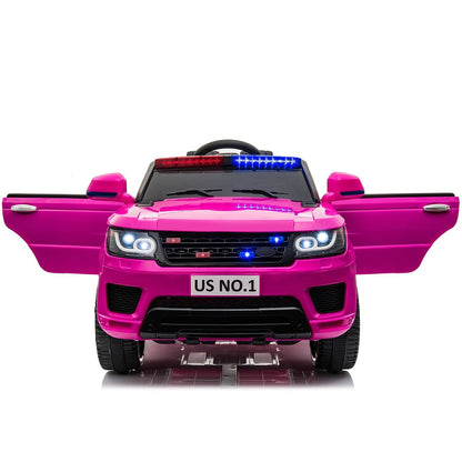 12V Battery-Powered Electric Police SUV Toy Car with Remote Control