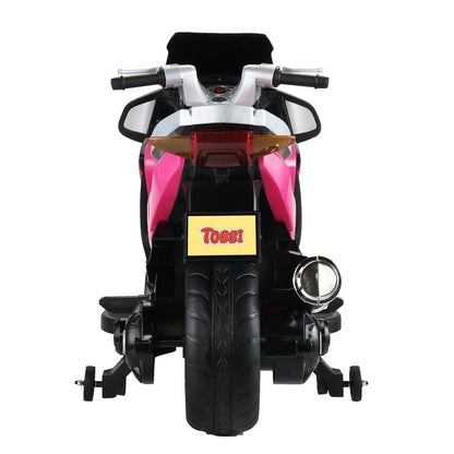 TOBBI 12V Electric Motorcycle Toy for Kids with Training Wheels - Battery Powered Ride-On Fun!