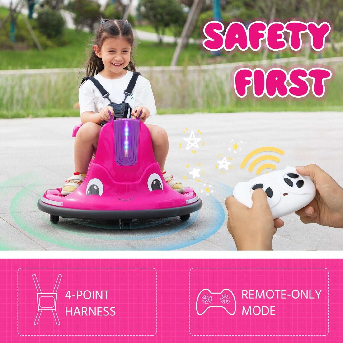 TOBBI 12V Electric Snail Ride-On Toy for Toddlers with 360° Rotation