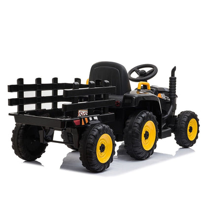 TOBBI 12V Electric Tractor Ride-On Toy with Trailer for Kids - Battery Powered Vehicle