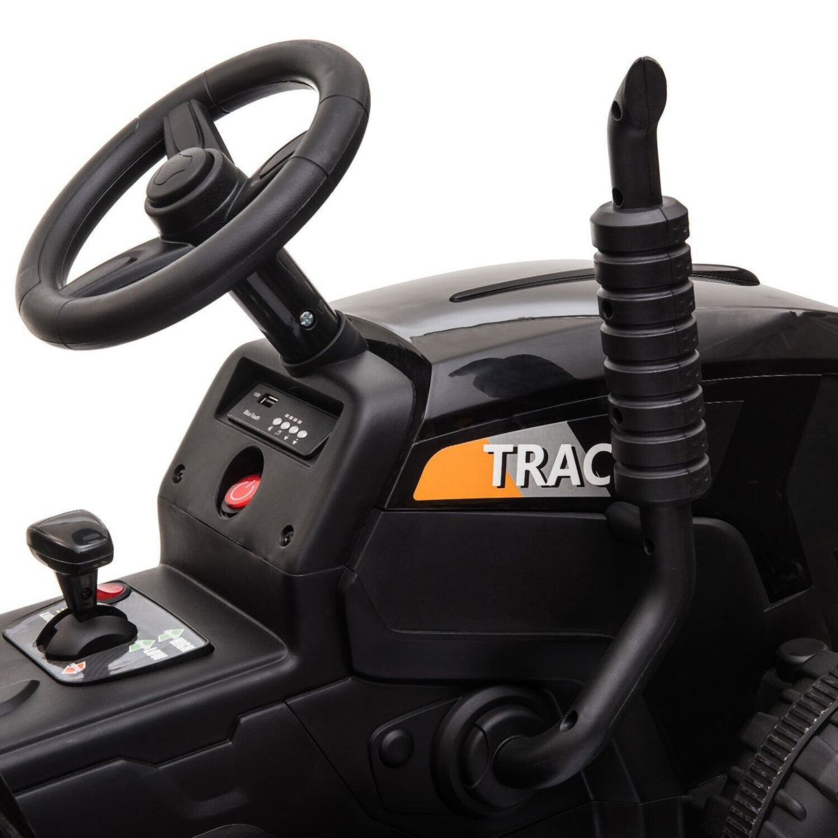 TOBBI 12V Electric Tractor Ride-On Toy with Trailer for Kids - Battery Powered Vehicle