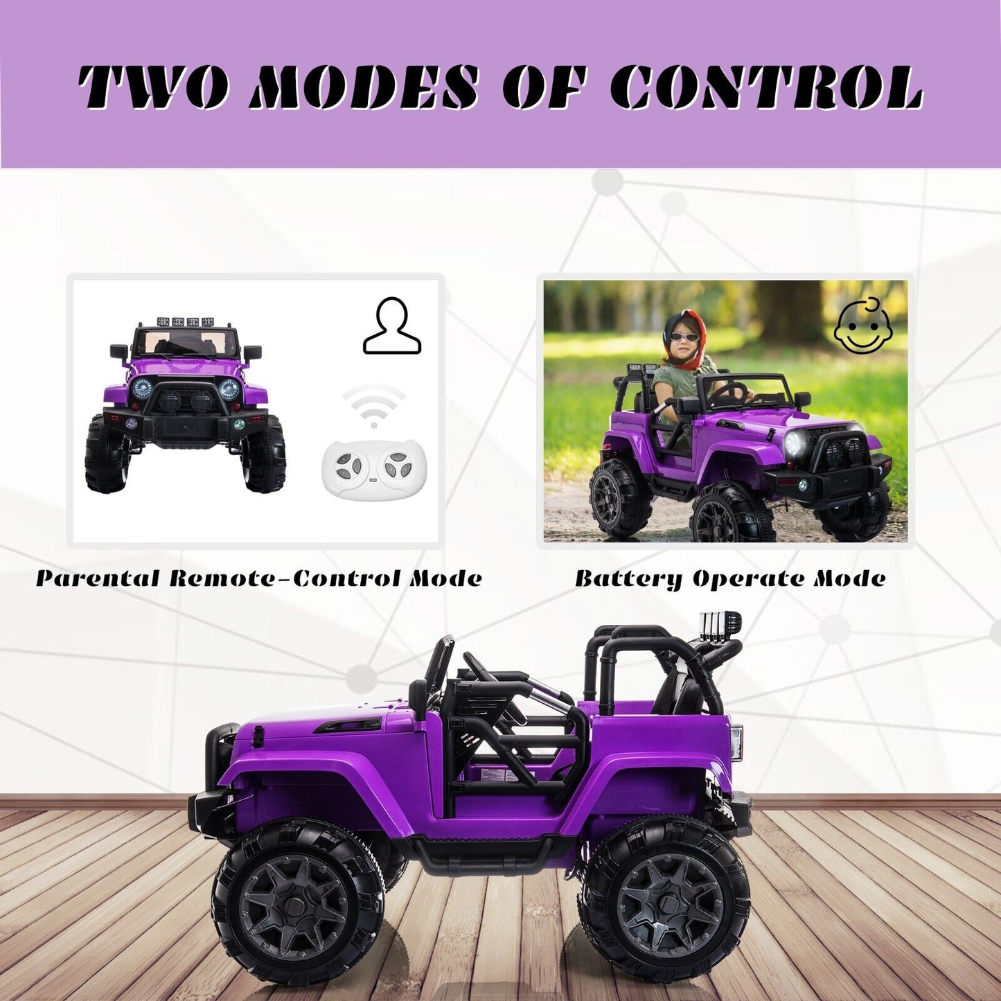 TOBBI 12V Kids Electric Truck Car with Remote Control, Music, and LED Lights