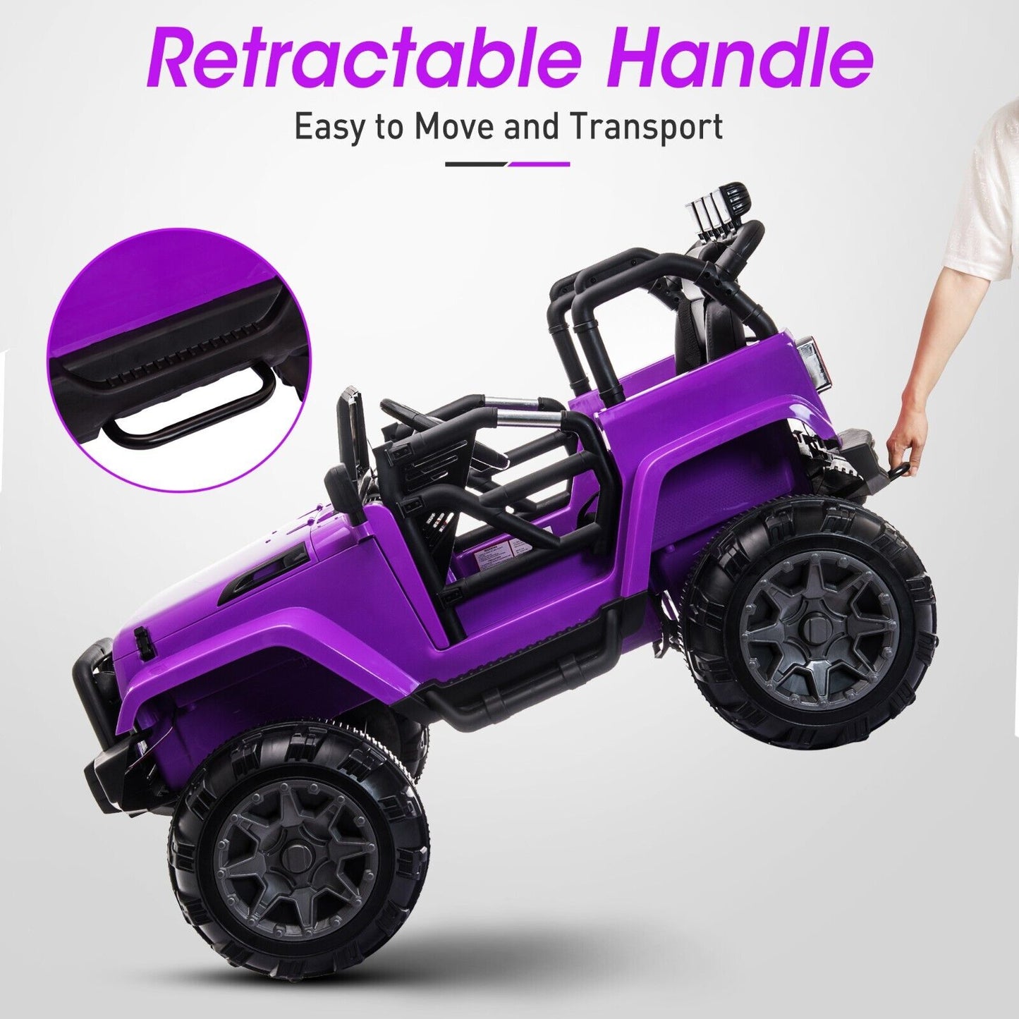 TOBBI 12V Kids Electric Truck Car with Remote Control, Music, and LED Lights