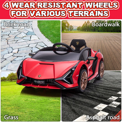 TOBBI 12V Kids Lamborghini SIAN Electric Car with Remote Control - The Perfect Ride for Young Drivers