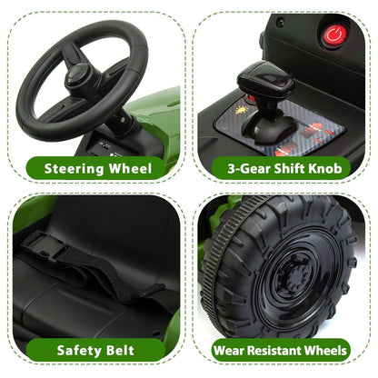 TOBBI 12V Kids Ride-On Tractor with Detachable Trailer - Electric Vehicle for Young Farmers