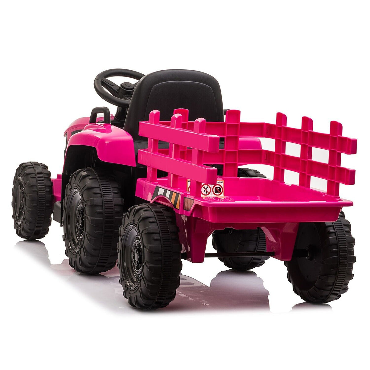 TOBBI 12V Electric Tractor for Kids with Trailer and Dual Motors - Perfect Gift for Young Drivers
