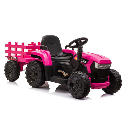 TOBBI 12V Kids Ride-On Tractor with Trailer and Dual Motors - Perfect Gift for Young Drivers
