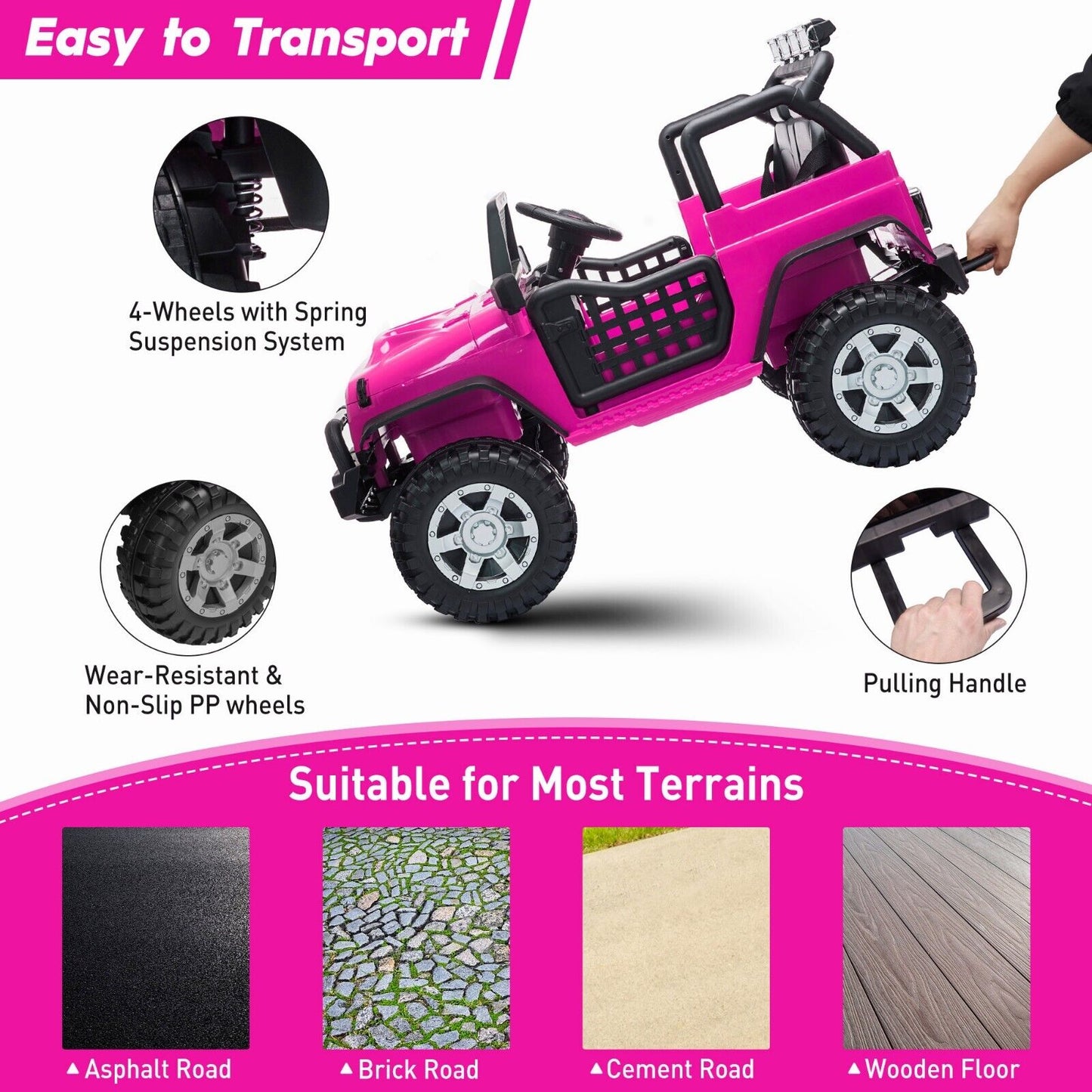 TOBBI 12V Kids Ride-On Truck with Remote Control and Electric Battery Power