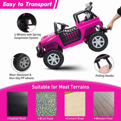 TOBBI 12V Kids Ride-On Truck with Remote Control and Electric Battery Power