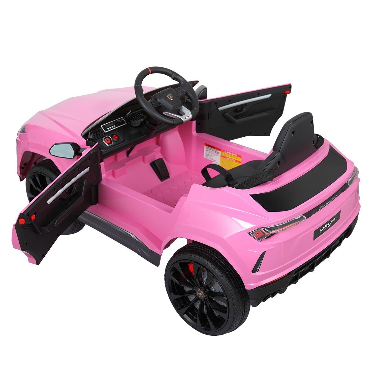 TOBBI 12V Lamborghini SUV Ride-On Car for Kids with Remote Control and MP3 Player, Pink