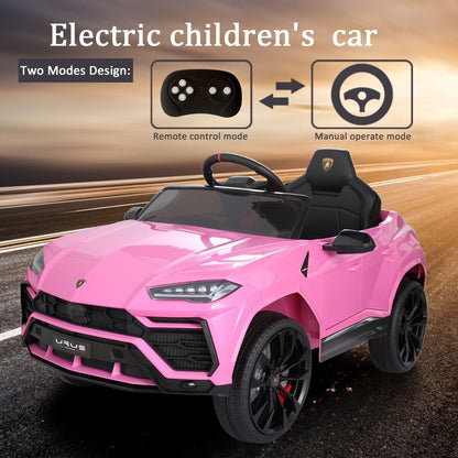 TOBBI 12V Lamborghini SUV Ride-On Car for Kids with Remote Control, MP3 Player, and Pink Color