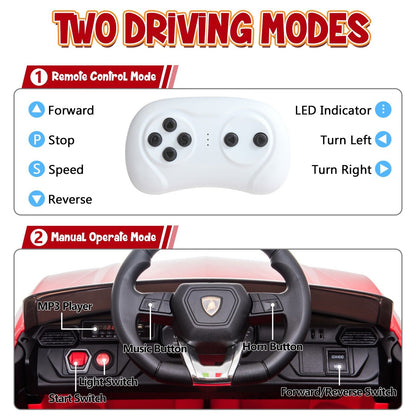 TOBBI 12V Lamborghini Urus Kids Ride-On Car with Remote Control - Licensed Electric Toy in 4 Vibrant Colors