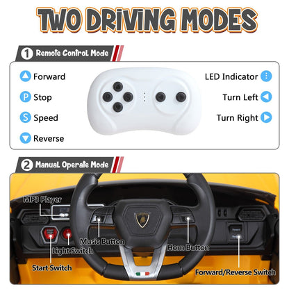 TOBBI 12V Lamborghini Urus Kids Ride-On Car with Remote Control - Licensed Electric Toy in 4 Vibrant Colors