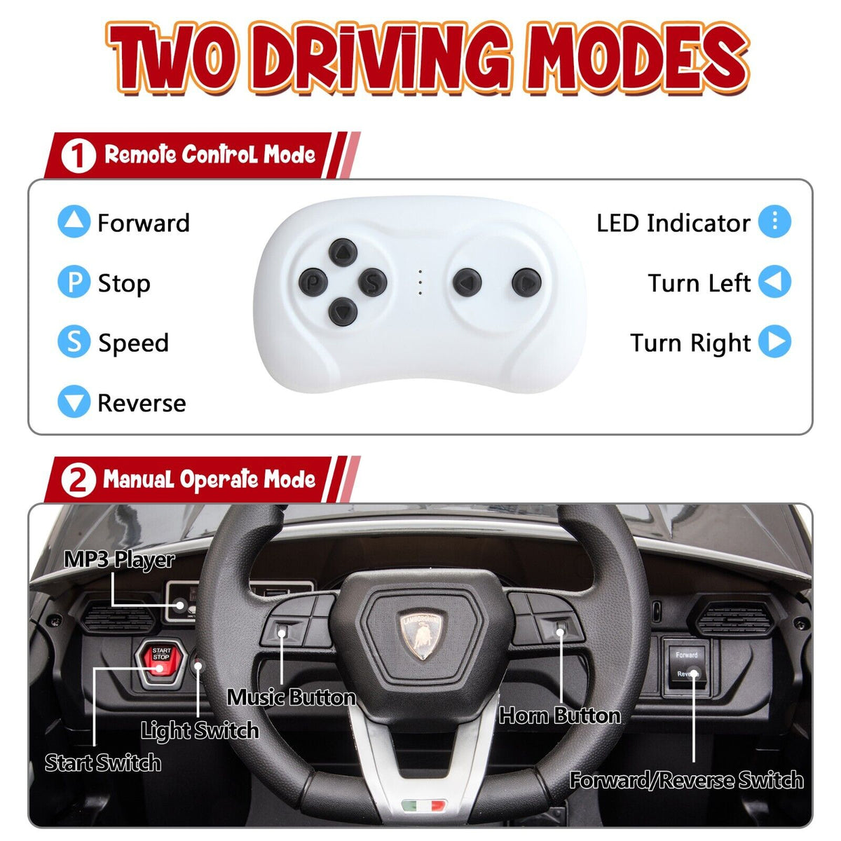 TOBBI 12V Lamborghini Urus Licensed Kids Ride on Car - Electric Motorized Vehicle for Endless Fun!