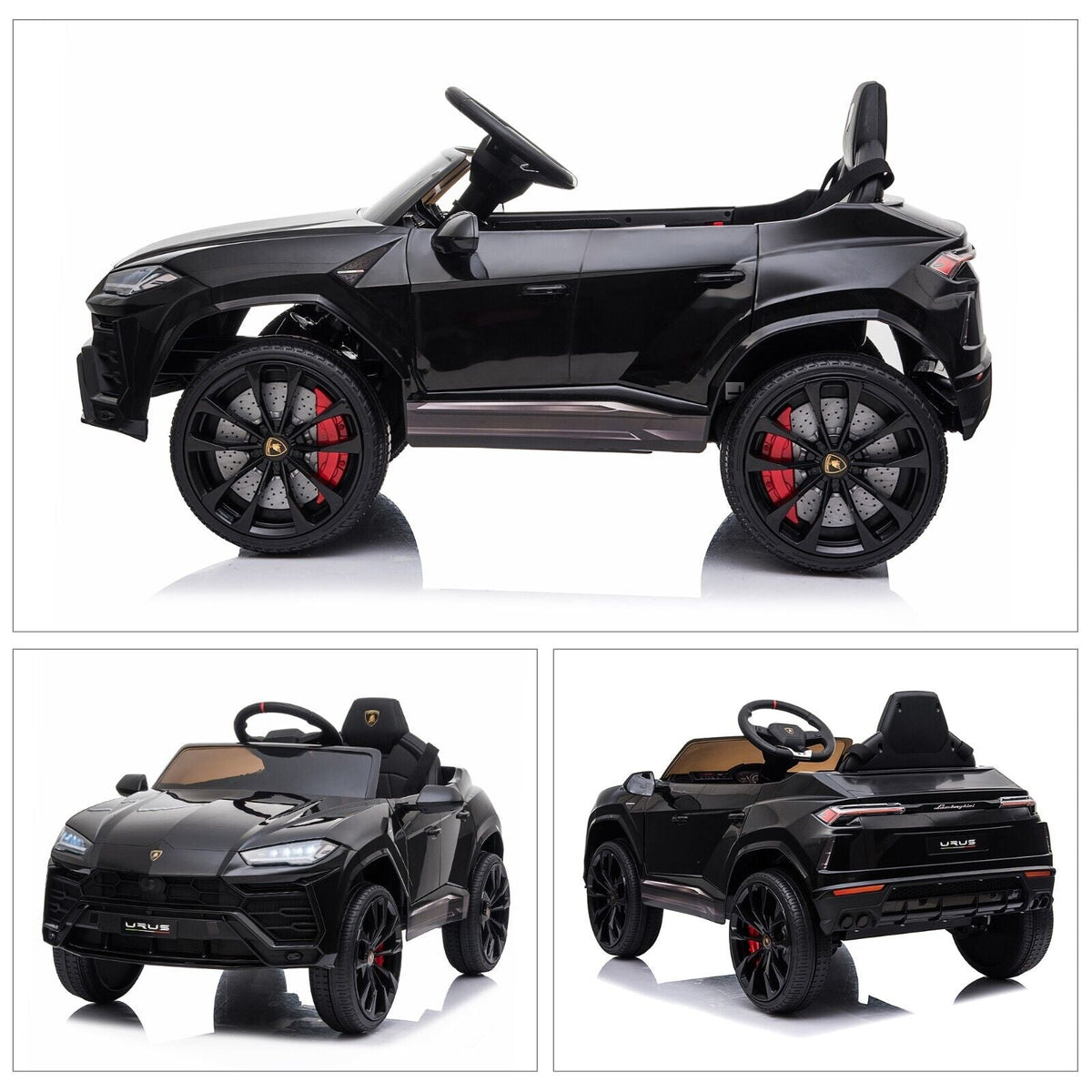 TOBBI 12V Lamborghini Urus Licensed Kids Ride on Car with Music - Black