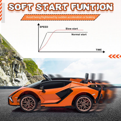 TOBBI 12V Licensed Lamborghini Sian Battery Powered Ride On Car for Kids with Remote Control