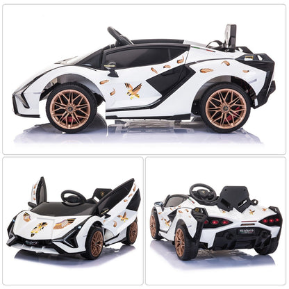 TOBBI 12V Licensed Lamborghini Sian Electric Kids Ride-On Car with Customizable Stickers