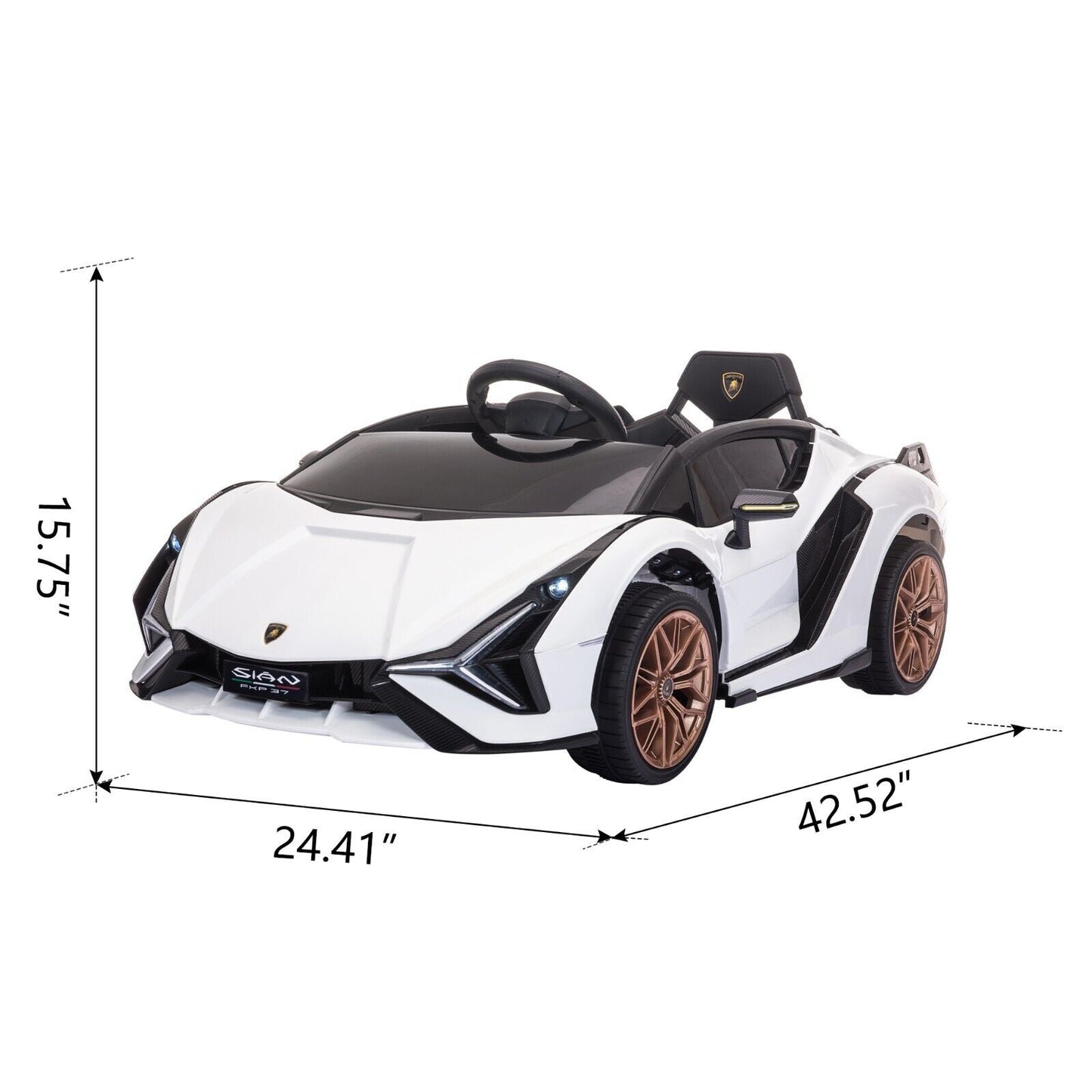 TOBBI 12V Licensed Lamborghini Sian Ride-On Car for Kids with Remote Control, Scissor Doors, and MP3 Player