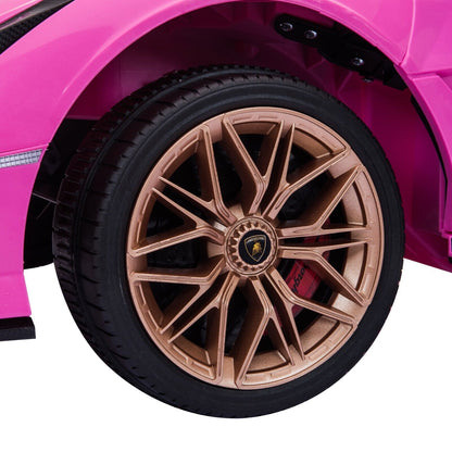 TOBBI 12V Licensed Pink Lamborghini Sian Kids Ride On Car with Remote Control - Plastic Toy for Endless Fun