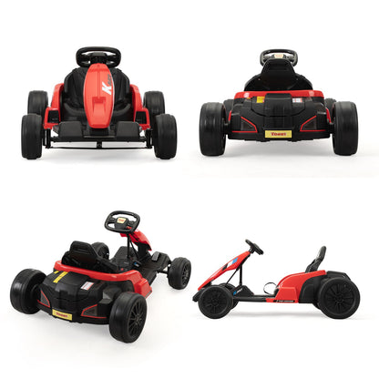 24V Electric Ride-On Go-Kart Toy Vehicle for Kids Ages 4-16