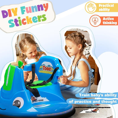 360° Spinning Electric Ride-On Bumper Car with Remote Control
