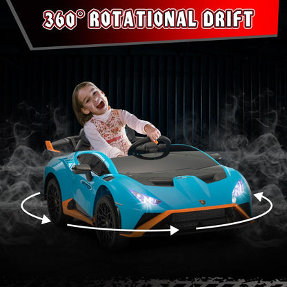 TOBBI Licensed Lamborghini STO 12V Electric Ride On Car with Remote Control for Kids