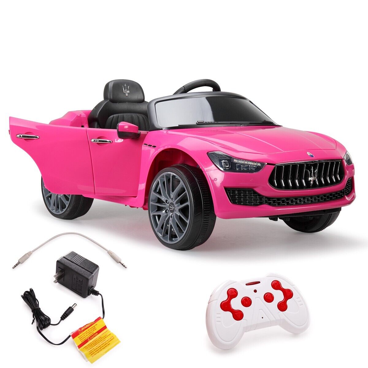 TOBBI Licensed Maserati Gbili 12V Battery Powered Ride-on Toy Car for Kids with Remote Control - Pink