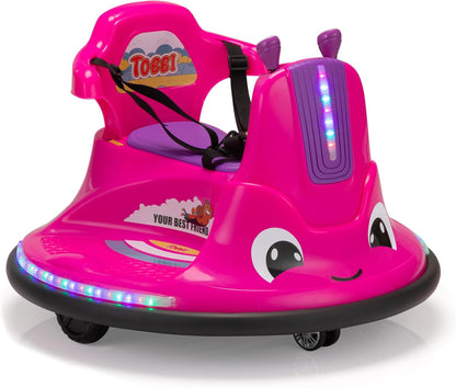12V Purple Snail Bumper Ride-On Car with Remote Control and DIY Stickers