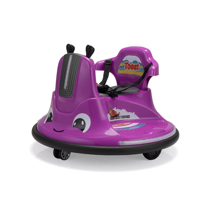 12V Battery-Powered Electric Snail Bumper Ride-On Car Toy
