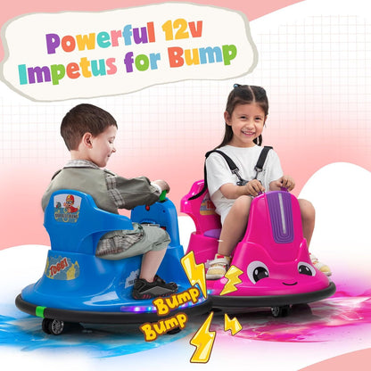 12V Electric Snail-Shaped Ride-On Car for Toddlers and Babies with Bumper Protection