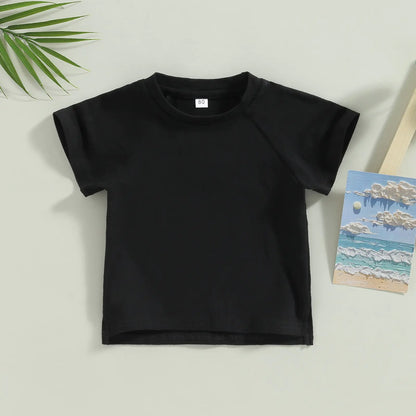 Toddler Kids Baby Girls Boys Summer Casual Tops - # BOAA11510016