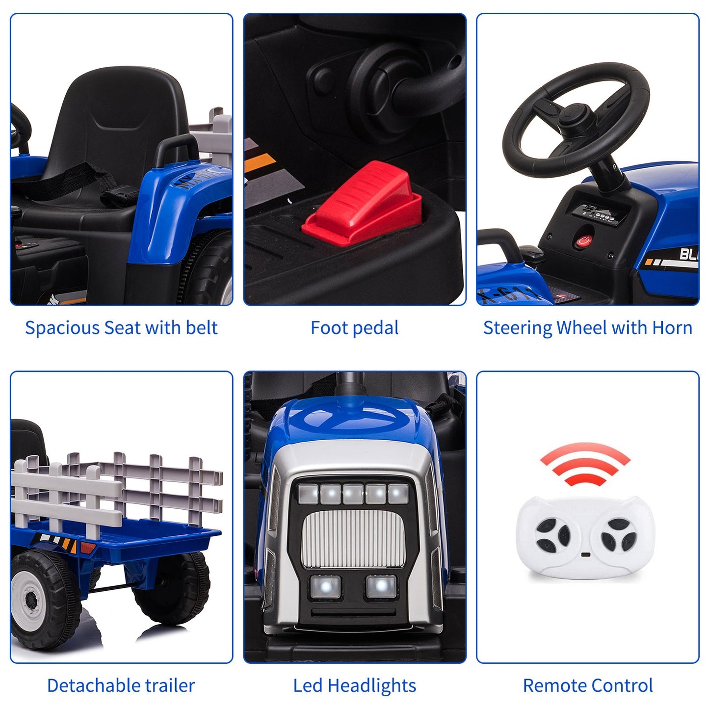Electric Remote Control Ride-On Car for Toddlers Ages 3-6 Battery Powered