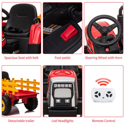 Electric Remote Control Ride-On Car for Toddlers Ages 3-6 Battery Powered