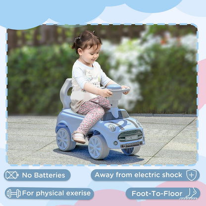 Toddler Ride-On Foot-to-Floor Sliding Car Toy with Lights in Blue