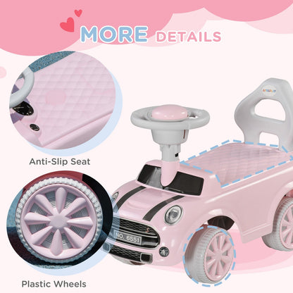 Toddler Ride-On Foot-to-Floor Sliding Car Toy in Pink