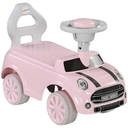 Pink Toddler Ride-On Toy with Horn and Safety Features for Ages 18-36 Months