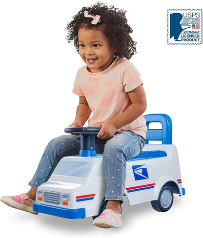 Toddler Ride-On Mail Truck Toy Supporting Up to 44 lbs for Safe Play Adventures