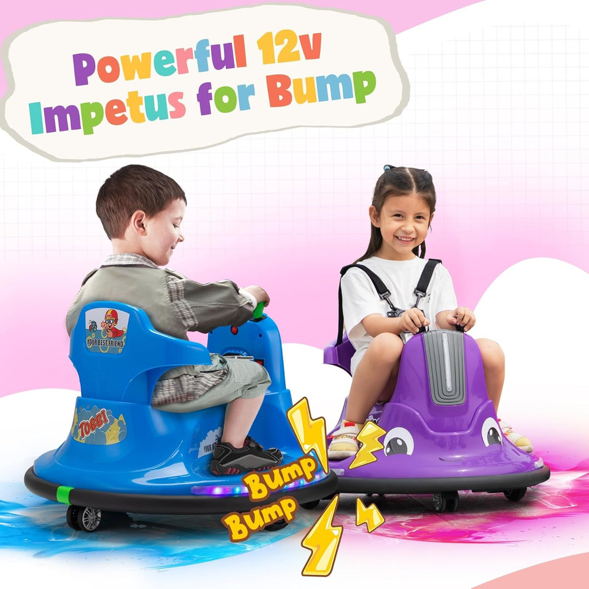 12V Electric Snail-Shaped Ride-On Bumper Car for Toddlers with Remote Control
