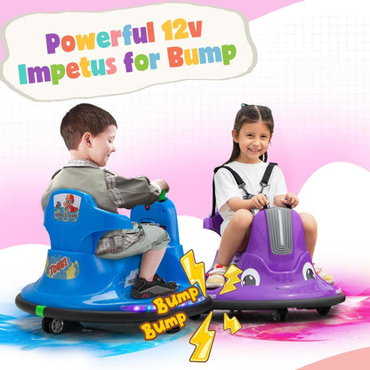 12V Electric Snail-Shaped Ride-On Bumper Car for Toddlers with Remote Control