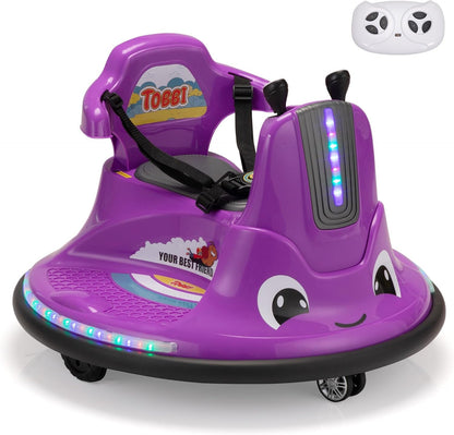 12V Electric Toddler Ride-On Snail-Shaped Car with Remote Control and Safety Bumper