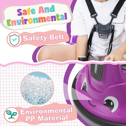 12V Electric Snail-Shaped Ride-On Bumper Car for Toddlers with Remote Control