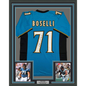 Framed Autographed/Signed Tony Boselli 35x39 HOF 22 Jacksonville Teal Football Jersey Beckett BAS COA