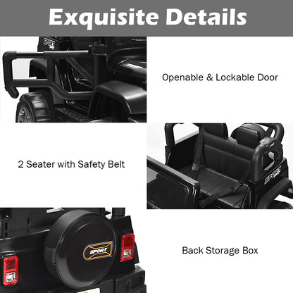 12V Electric Kids Ride-On Jeep Truck with Remote Control Toy Car