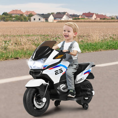 Kids Battery-Powered Ride-On Motorcycle Toy with Headlights and Music